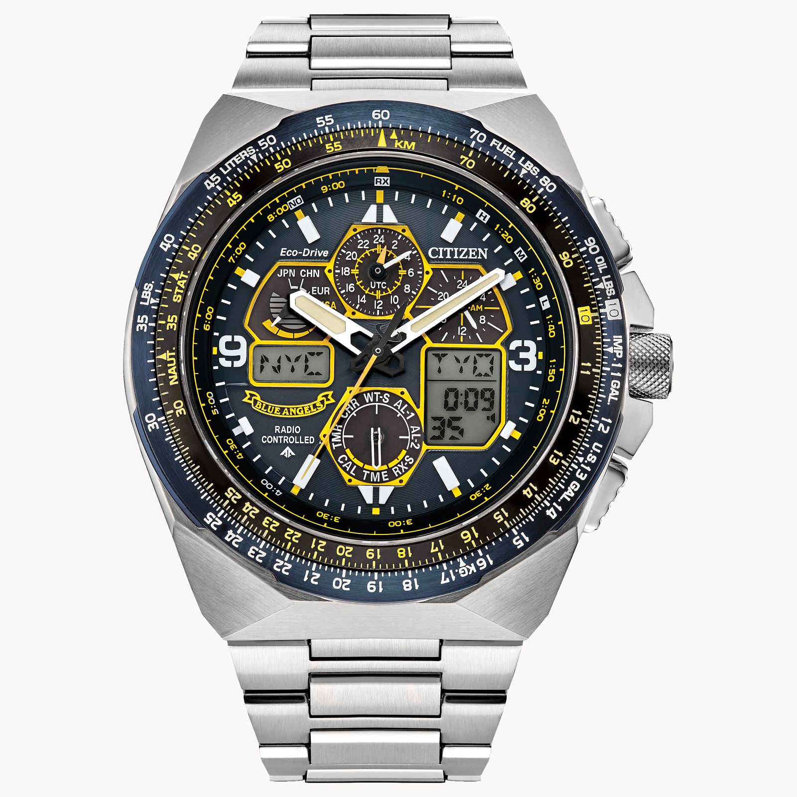 New CITIZEN Promaster Blue Angels Skyhawk Limited Edition Eco Drive w Sapphire Integrated Bracelet WatchinTyme